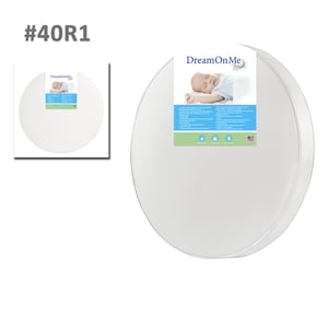 5" thick round crib mattress in white